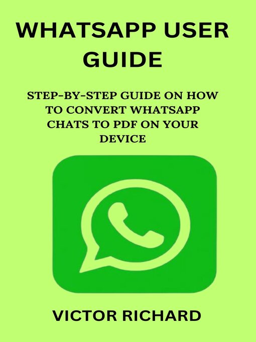 Title details for WHATSAPP USER GUIDE by Victor Kenny - Available